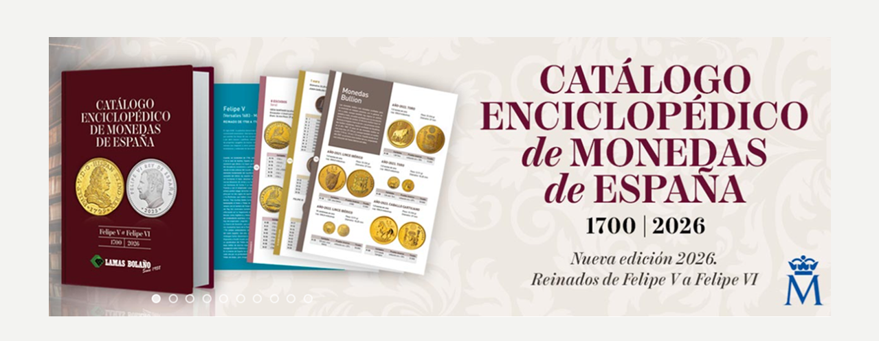 Edición 2026 del 'Catálogo Enciclopédico de Monedas de España Lamas Bolaño'